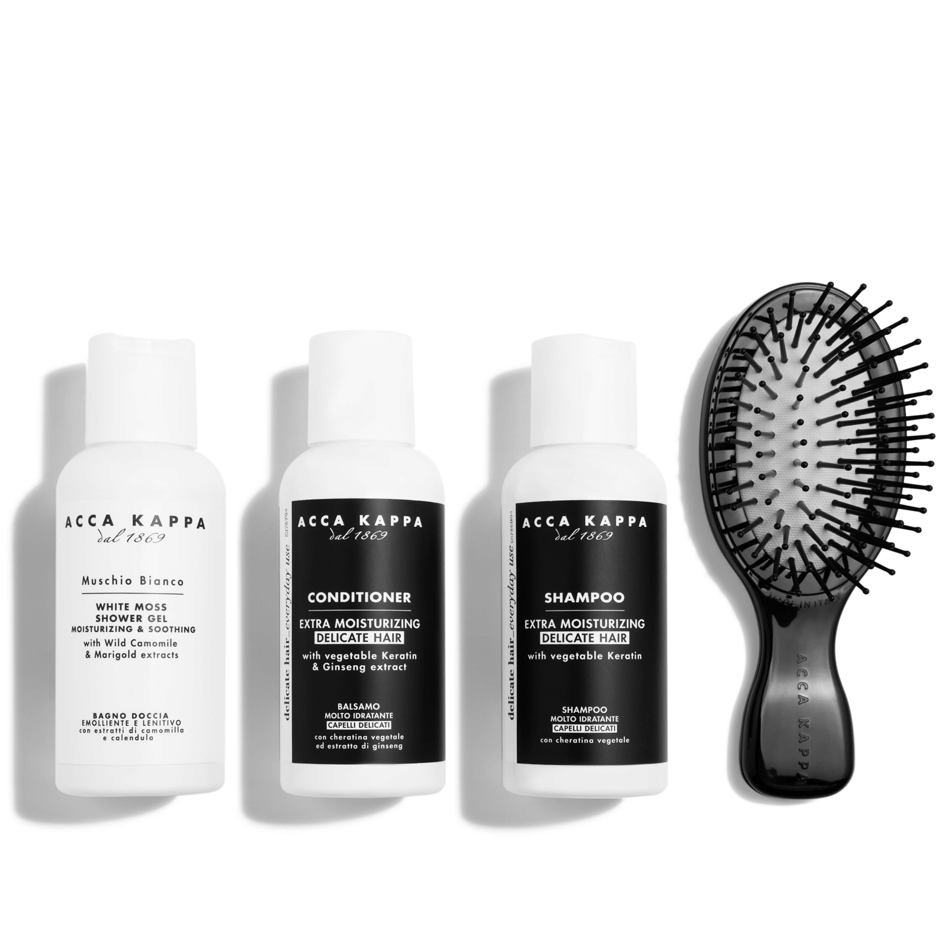 TRAVEL SET WITH HAIR BRUSH (3 X 100ML)